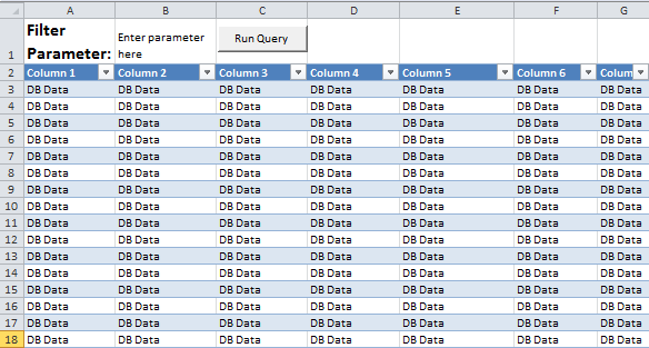 Microsoft Query Parameter Cell Reference